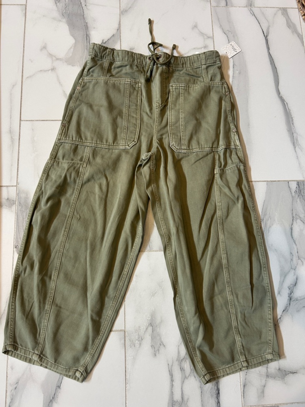 NWT We The Free Olive Utility Barrel Leg Pants